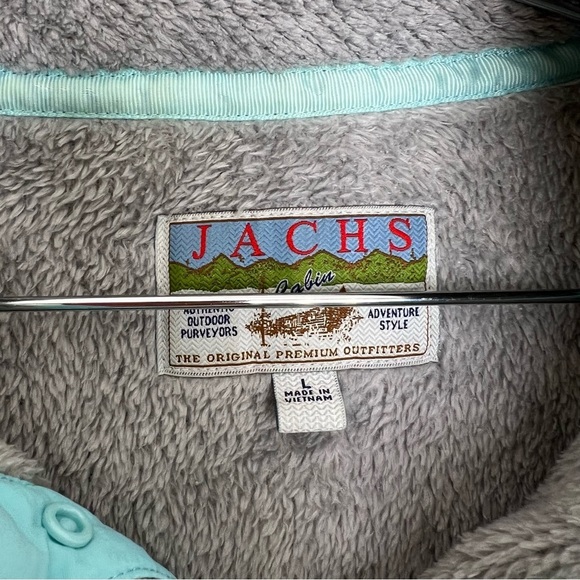 Jachs grey blue fleece pullover jacket large - Picture 3 of 3